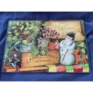 Susan Winget Signed Glass Cutting Board and Coaster Set